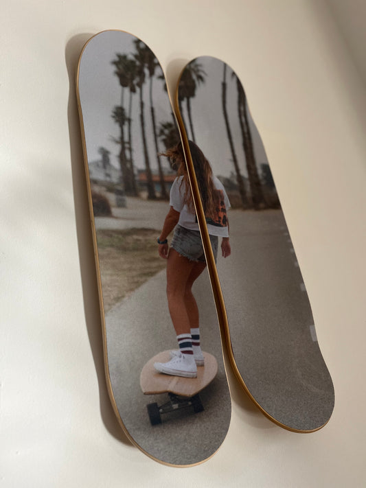 Custom Skateboard Wall Art - 2 Decks (Printed Grip Tapes)