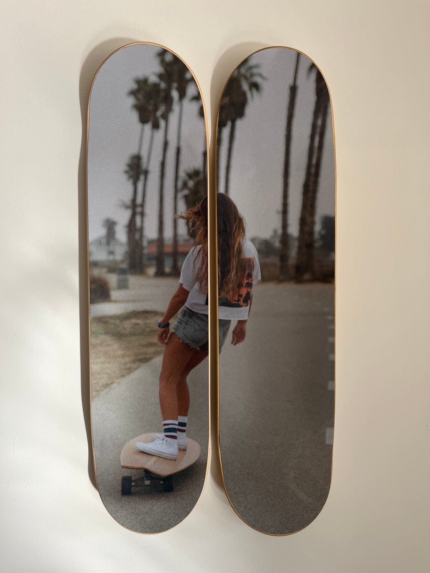 CUSTOM SKATEBOARD WALL ART - TWO DECKS (PRINTED GRIP TAPE)